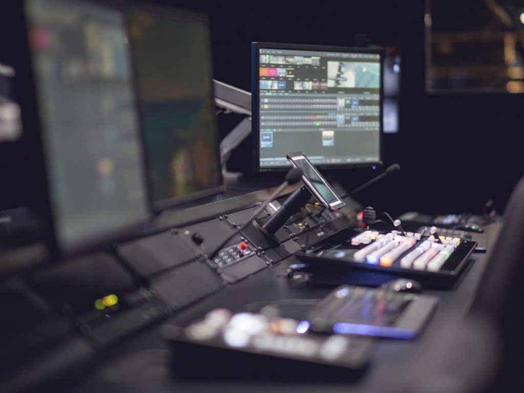Recording equipment and computer screen and Microphone In Recording Studio